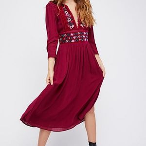 Free People Flora floral midi dress
